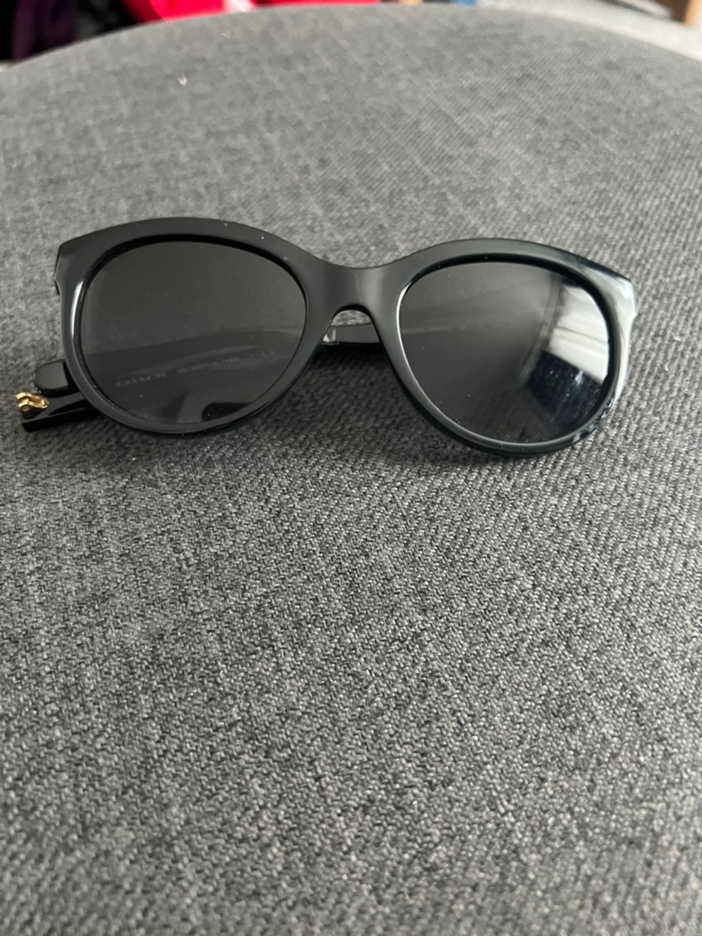 Coach Black Oval Sunglasses with Gold Accent - Needs Pin